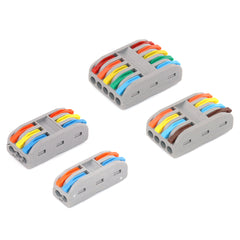 1Pcs 2-5 Pins Quick Butt Wire Connector Terminal Block Universal Compact Push In Spring Splicing Electrical Wring Cable Connectors