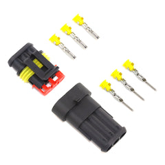 5 套防水电线连接器 1/2/3/4/5/6 针 AMP 超级密封汽车氙气灯公母插头