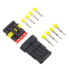 5 套防水电线连接器 1/2/3/4/5/6 针 AMP 超级密封汽车氙气灯公母插头