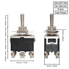 1Pcs 12mm Auto Toggle Latching Rocker Power Switch 2/3 Position ON-OFF ON-ON ON-OFF-ON 10A 15A/250VAC Cap Waterproof