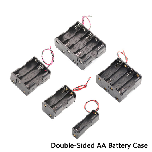 1 件 AA 电池夹槽电池存储支架电池盒盒 2~10 槽双面弹簧电池座带导线
