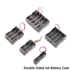 1 件 AA 电池夹槽电池存储支架电池盒盒 2~10 槽双面弹簧电池座带导线