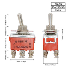 1Pcs 12mm Auto Toggle Latching Rocker Power Switch 2/3 Position ON-OFF ON-ON ON-OFF-ON 10A 15A/250VAC Cap Waterproof