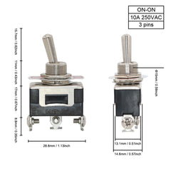 1Pcs 12mm Auto Toggle Latching Rocker Power Switch 2/3 Position ON-OFF ON-ON ON-OFF-ON 10A 15A/250VAC Cap Waterproof