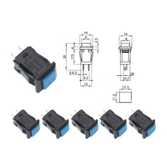 6 件装 DS-429 1A250VAC / 3A125VAC 瞬时/自锁方形按压开关 电源电动开关 开-关