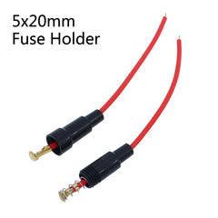 5Pcs 5x20mm 6x30mm Inline Glass Auto Fuse Boxes 250V 125V 12V Holder Screw Types Tube Case Blow Hold Support 22 AWG Wire Line