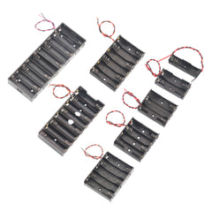 1Pcs 1/2/3/4/5/6/8/10 Slots AA Power Battery Case Box Holder DIY Leads with Wire Leads Black Plastic Battery Box Connecting