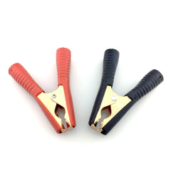 2Pcs 90mm Red+Black Copper Tip Crocodile Alligator Clips Car Caravan Van Insulated Test 100A Electrical Supplies