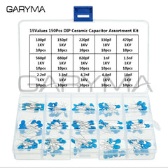 15Values 150Pcs 1KV 100pF-10nF High Voltage DIP Ceramic Capacitor Assortment Kit