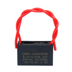 1Pcs CBB61 Capacitor 1uf 450V AC Ceiling Fan 2 Wire 50/60Hz for Starting Electric Fan Generator Pump Motor