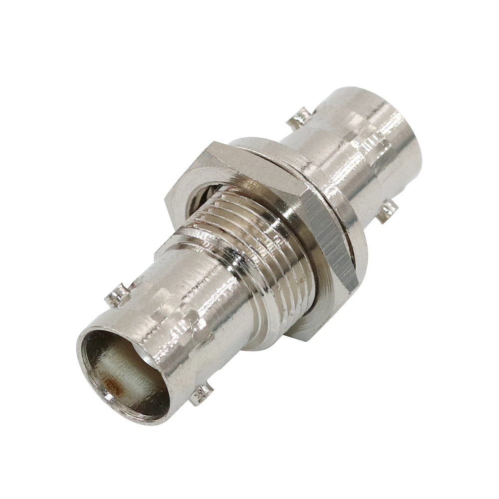 1Pcs BNC Female to BNC Female Nut Bulkhead In Series RF Coaxia Adapter Connector