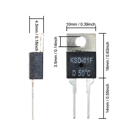 1Pcs KSD-01F JUC-31F 40 45 50 55 60 65 70 75 80 85 90 95 100 105 110 115 120 125 130 C Degrees NO NC Temperature Sensor Thermostat