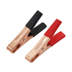 2Pcs 50A Alligator Clips Car Van 102mm Red Black Battery Test Lead Clamp Connector Plug Power Battery Insulated Crocodile Clips