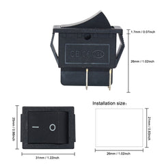 5Pcs KCD4 DPST ON-OFF 4Pin Rocker Boat Switch 25x31mm 16A/20A AC 250V/125V Red Green Blue Yellow LED Illuminated