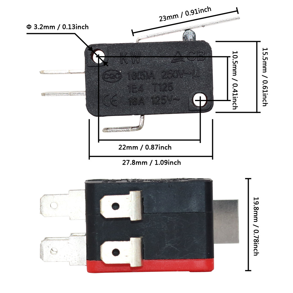 5Pcs Micro Switch V-15-2C25 V-152-2C25 V-155-2C25 V-156-2C25 Double Tact Stroke Micro-motion Limit Switch