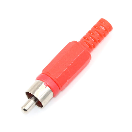 10Pcs Solder RCA Jack Audio Video Connectors Plastic Handle Male Balck+Red Industrial Tools