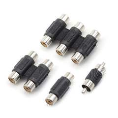 5Pcs RCA Female To Female Jack Plug RCA Male To Male Connector AV Cable Plug Video Audio CCTV Extension Adapter