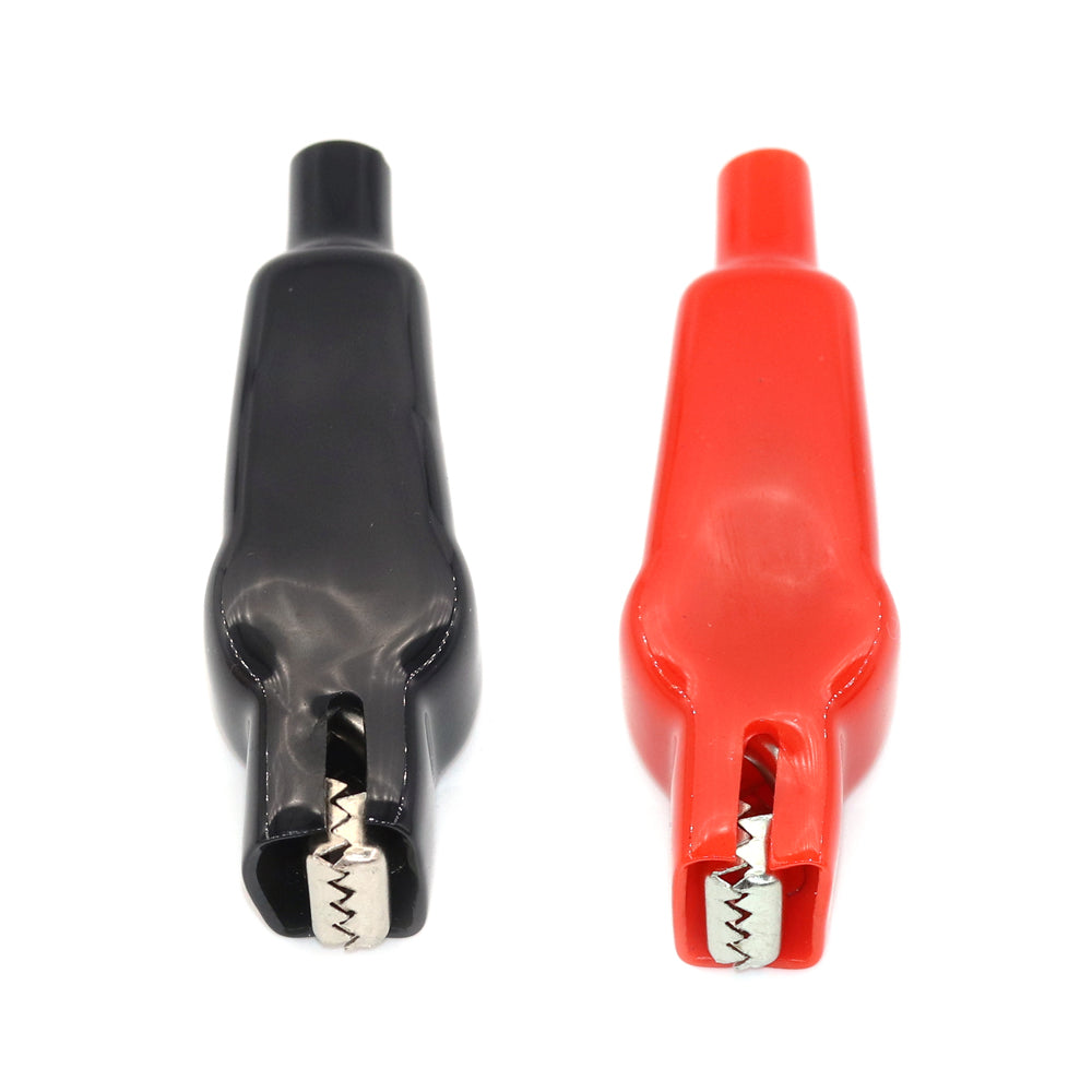 2Pcs 20A Alligator Clips Double-end Sheathed Electrical DIY Test Leads Alligator Electrical Jumper Wire Pedal Clip