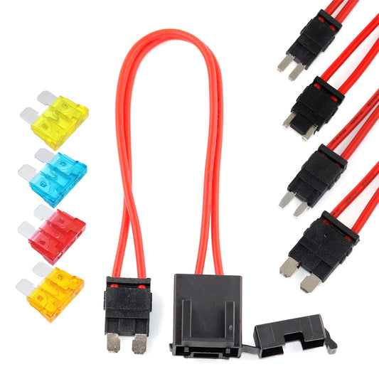1Set Car Modification ACC Fuse Box To Take Electrical 1A~50A Medium/Mini/Micro2 Size 16AWG Power Socket Lossless Fuse Tap Holder