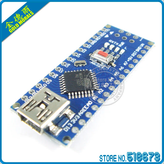 С контроллером загрузчика Nano 3.0, совместимым с USB-драйвером Arduino Nano CH340 (без кабеля)
