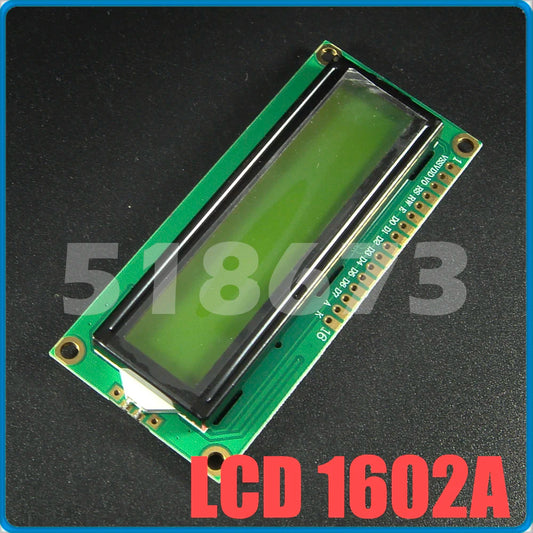 Желто-зеленый ЖК-модуль 1602 LCD1602A ЖК-экран LCD1602A LCD-1602-5V 5V Черный шрифт с подсветкой 